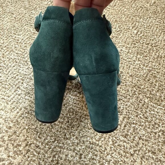 Banana Republic Blyss Green Suede Block Sandals Women’s Size 8.5M - Picture 6 of 15